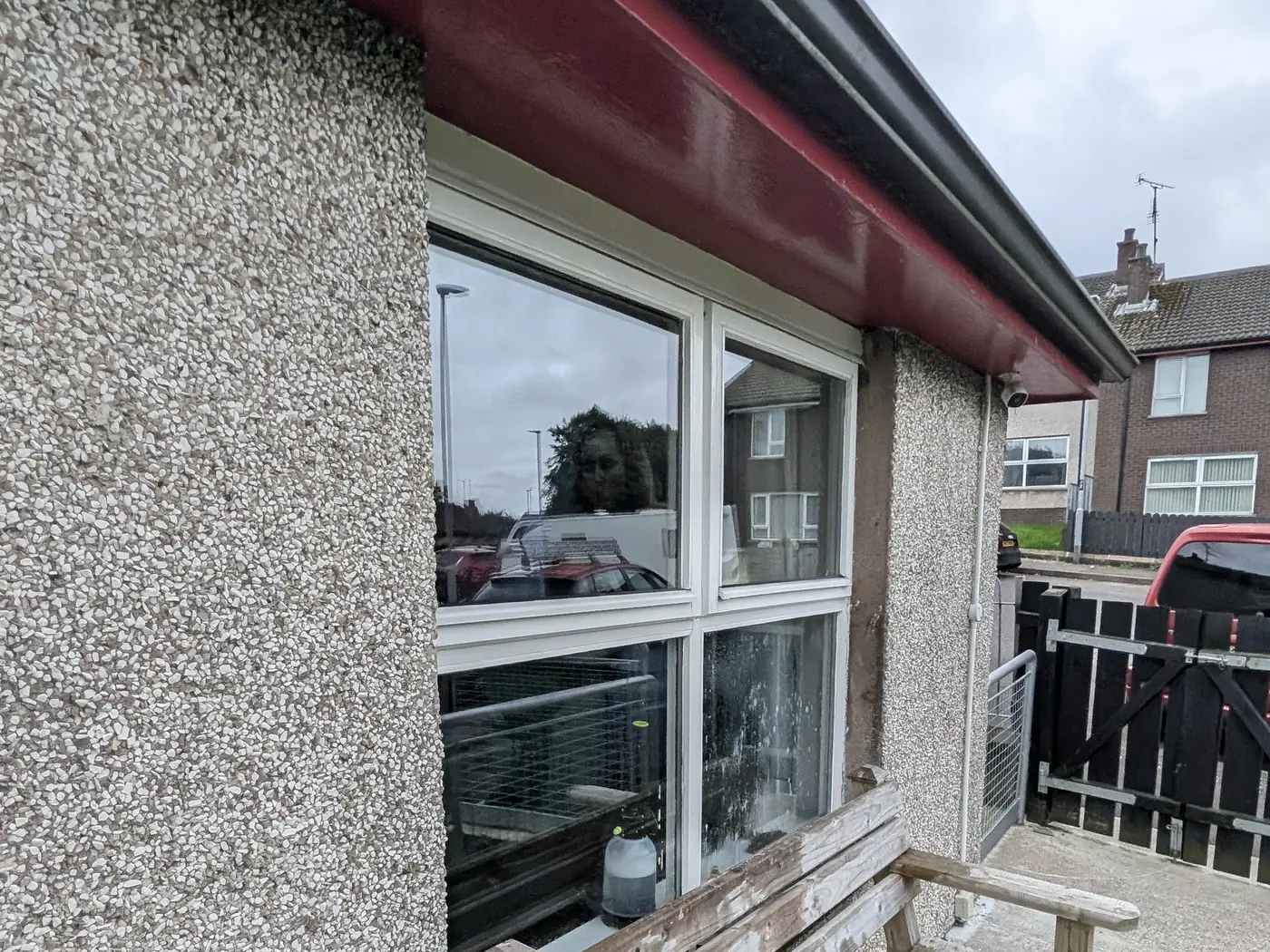 Side window, privacy film before window film installation