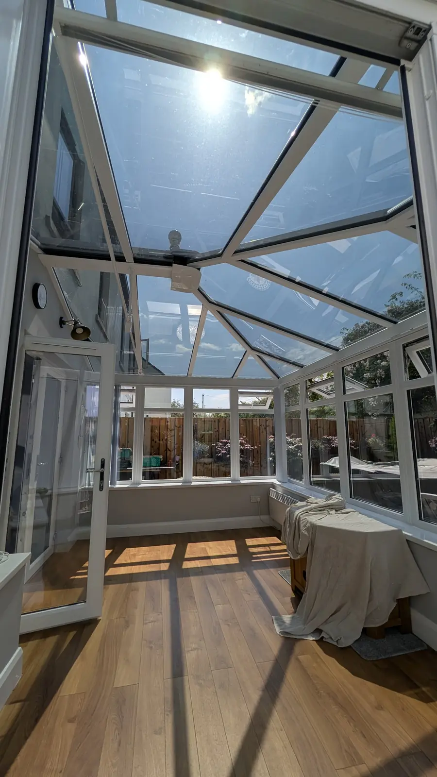 Conservatory roof with solar film